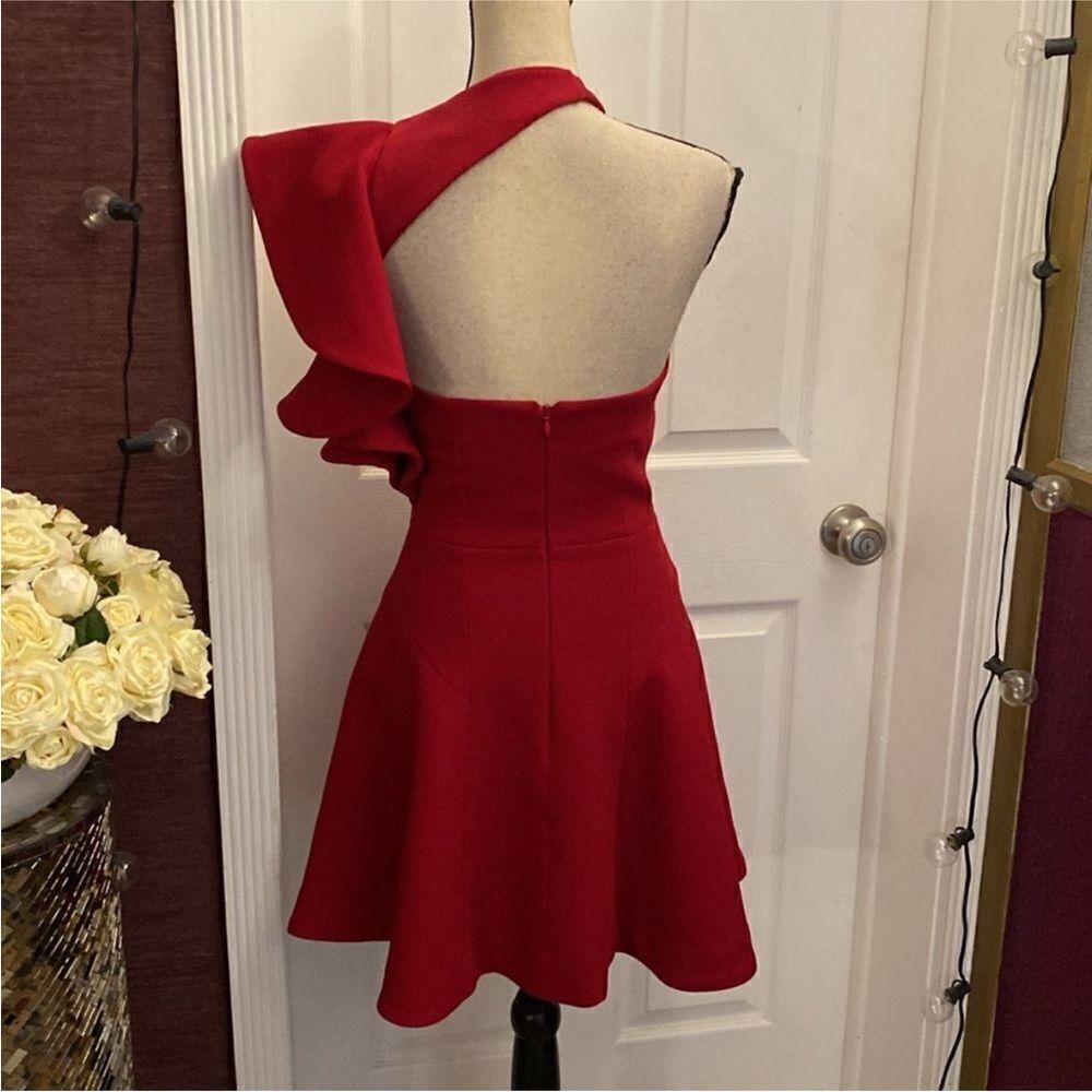 C/meo Collective Elegant Red One-Shoulder Dress, S - Picture 10 of 12